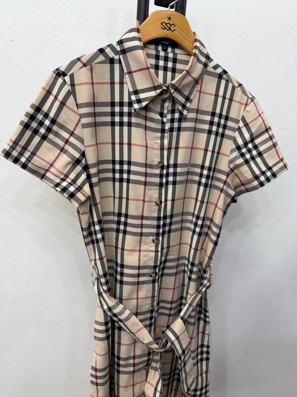 정품) 버버리 여성 체크 노바셔츠 원피스 L 상품이미지2