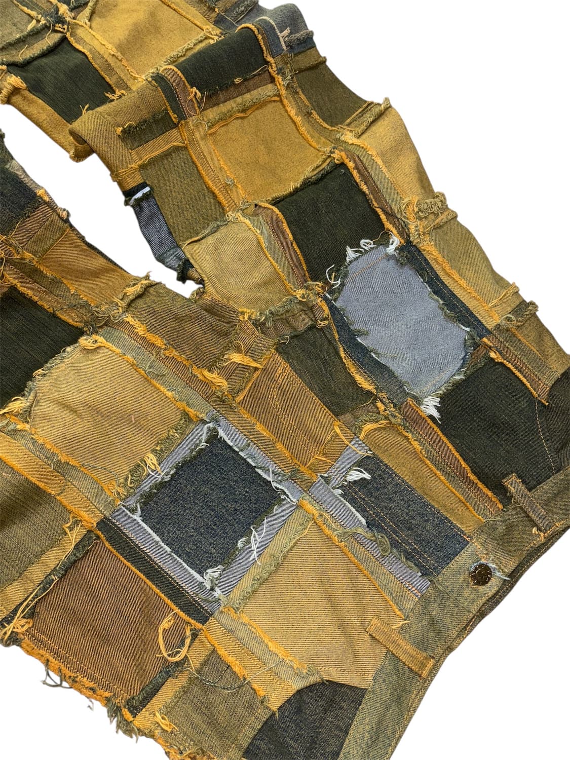 [VINTAGE] 빈티지 패치워크 샌드워싱 와이드 데님팬츠 M 상품이미지3