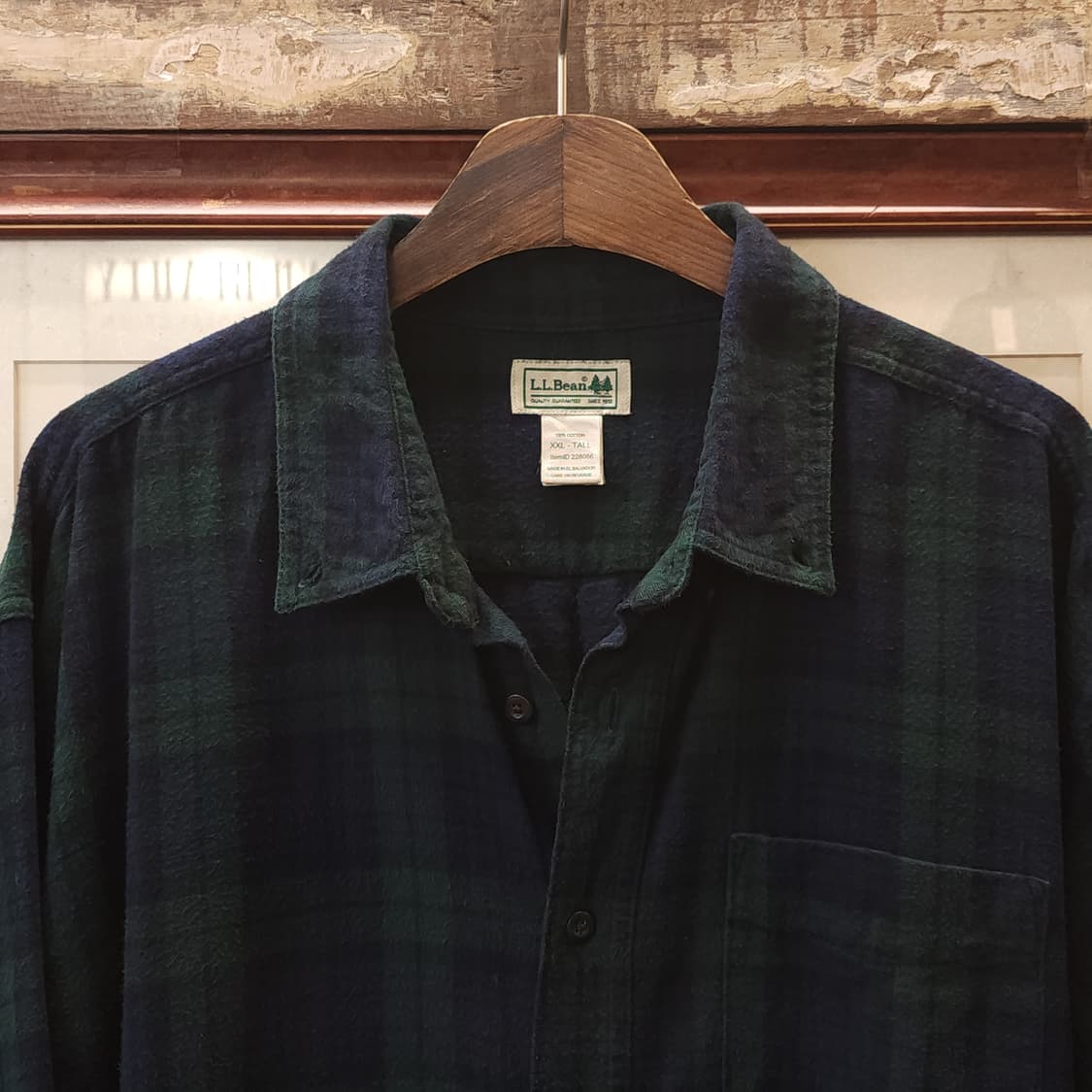 90s 엘엘빈 체크셔츠 플란넬 셔츠 헤비코튼 빅셔츠 블랙와치 xxl 상품이미지5