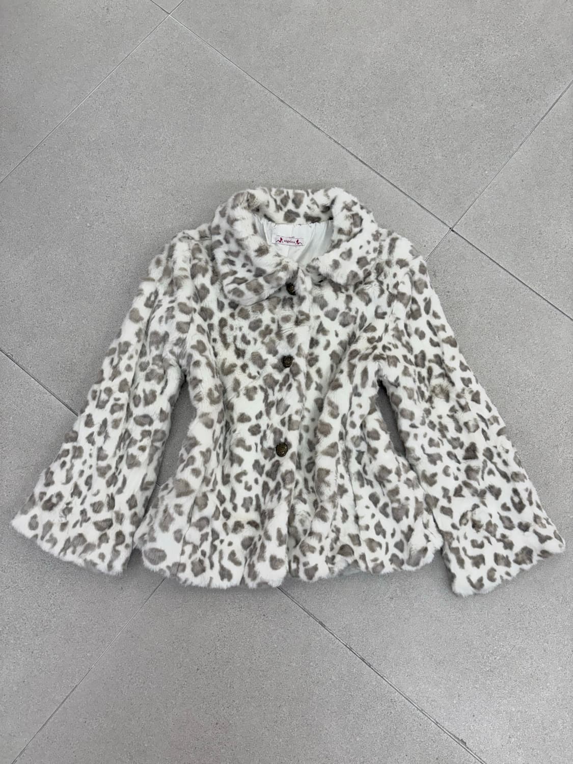 아이보리 레오파드 퍼자켓 상품이미지1