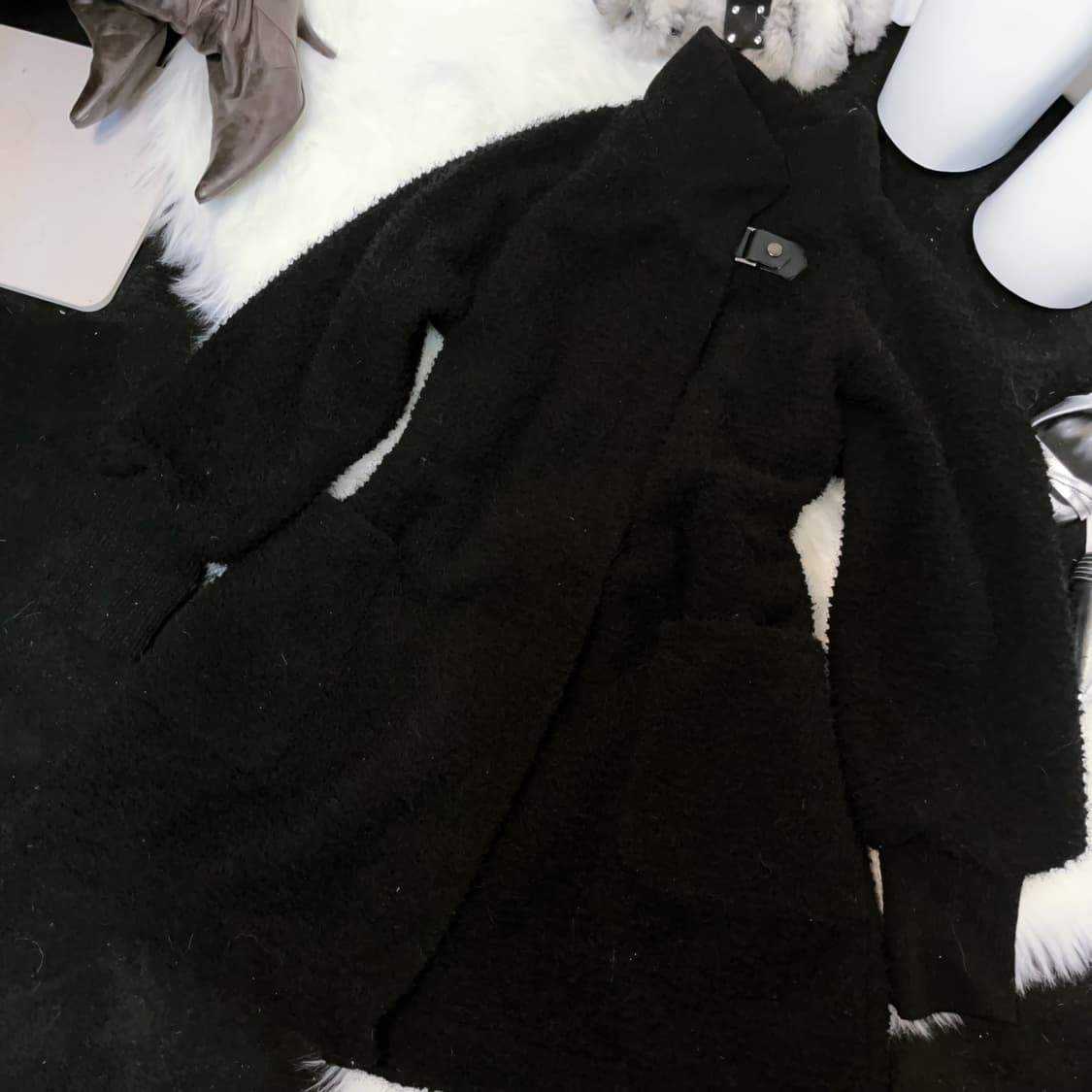 High-neck boucle coat 상품이미지2