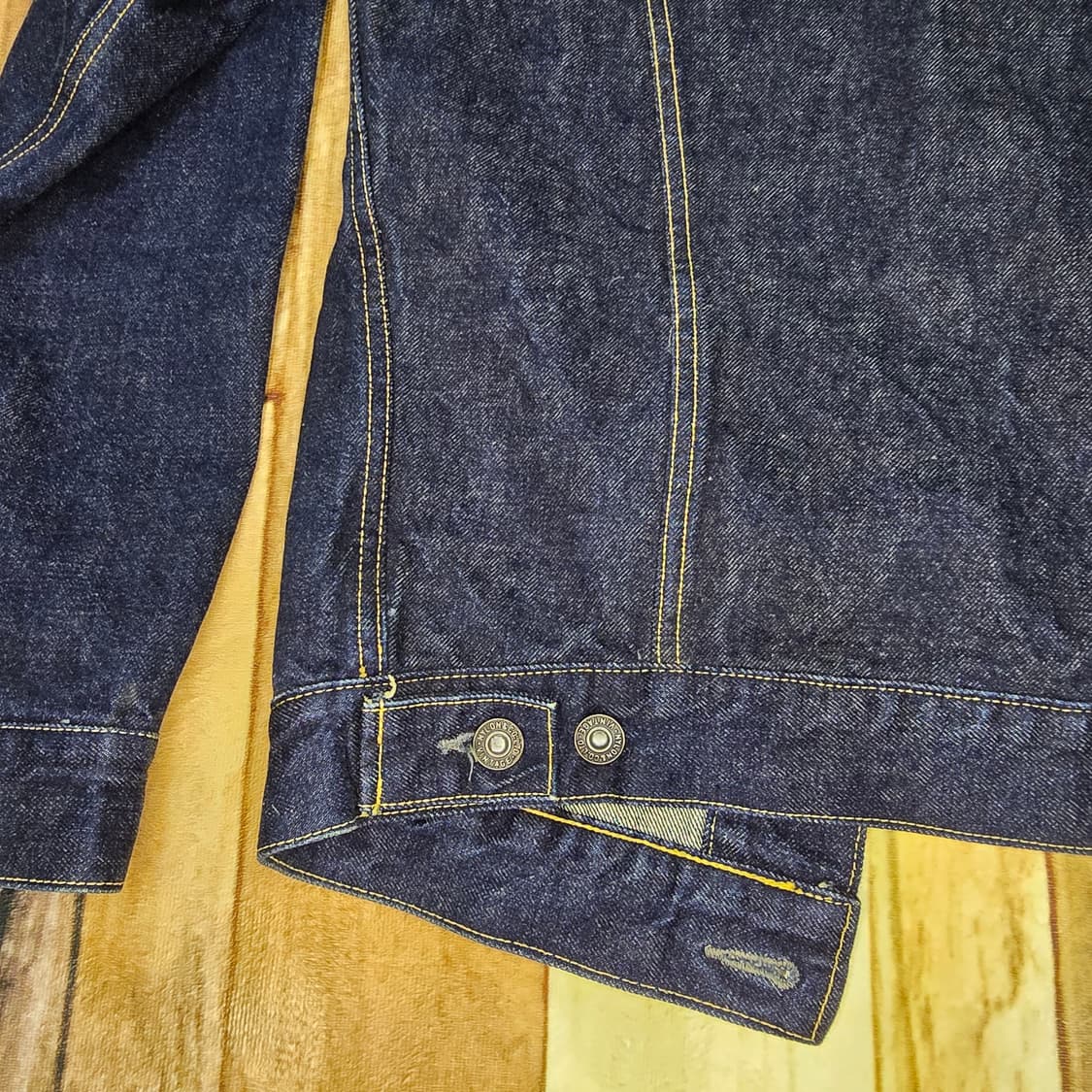 90s Japan 구 NYLON 현 리얼맥코이즈 생지데님 트러커자켓 S 상품이미지7