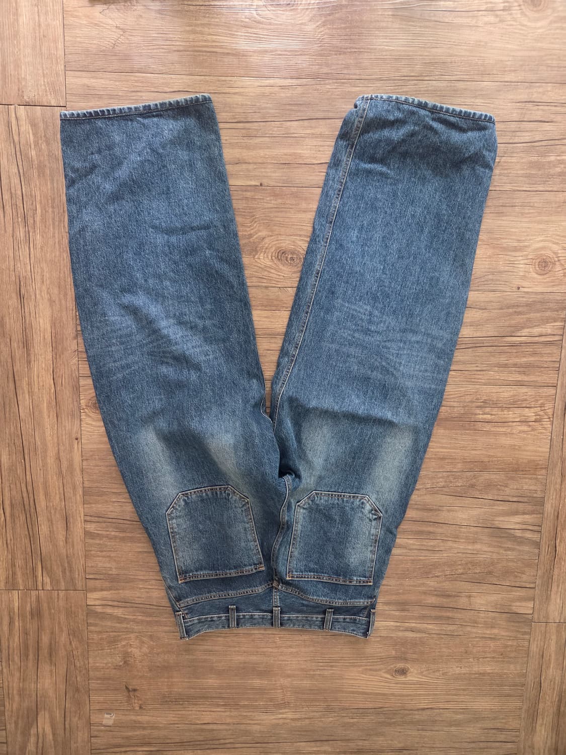 해칭룸 와이드 커브진 3사이즈 워시드블루 팝니다 상품이미지3