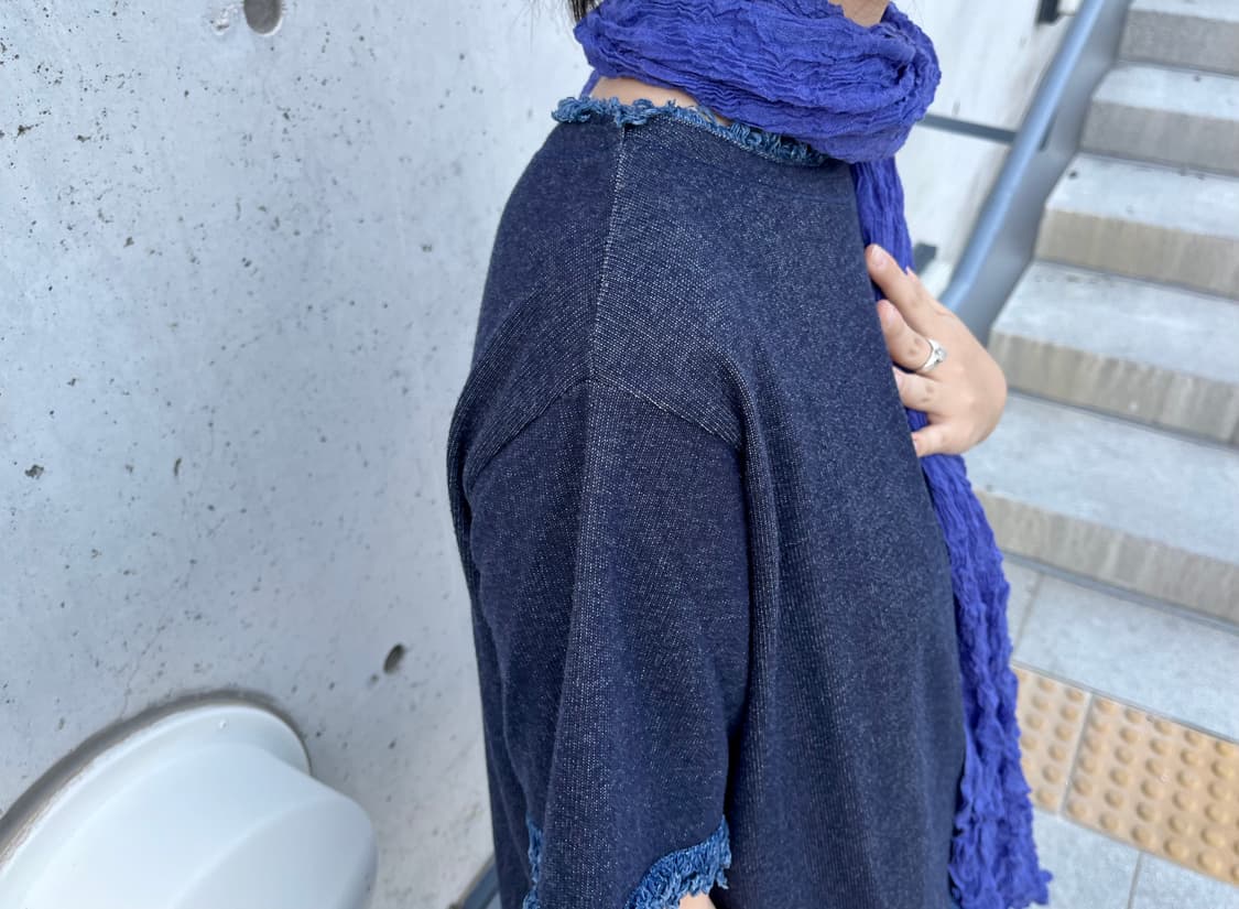 Vintage Pleats Blue Scarf 상품이미지5