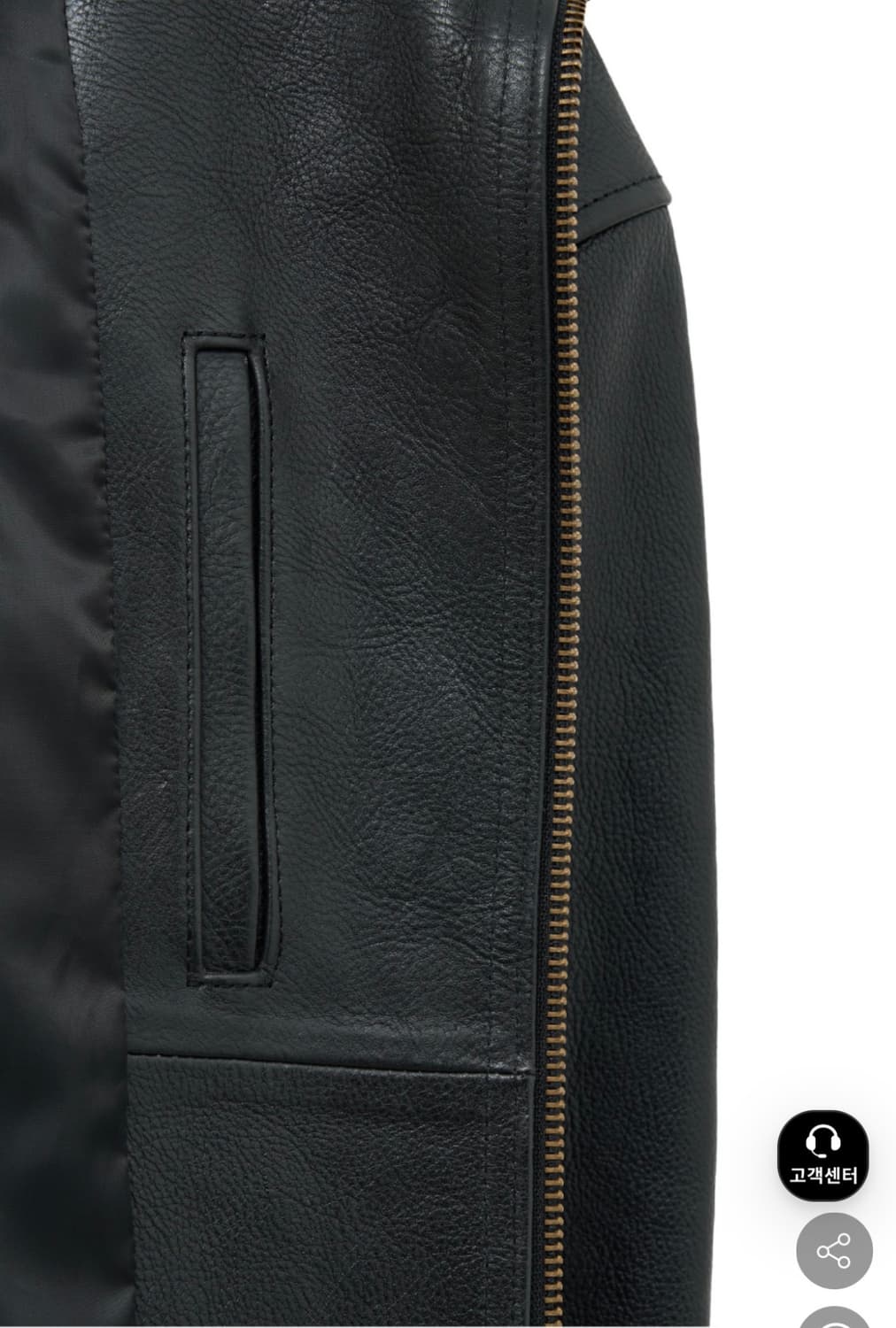 노이어 앤틱 카우레더 하이넥 블루종 블랙50 상품이미지7