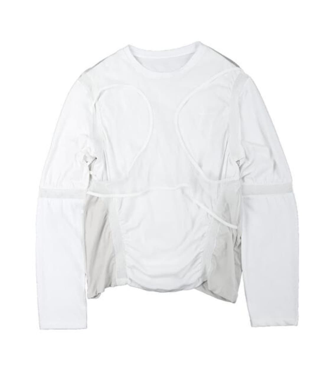 오호스 메쉬 밴드 롱 슬리브 화이트 상품이미지2