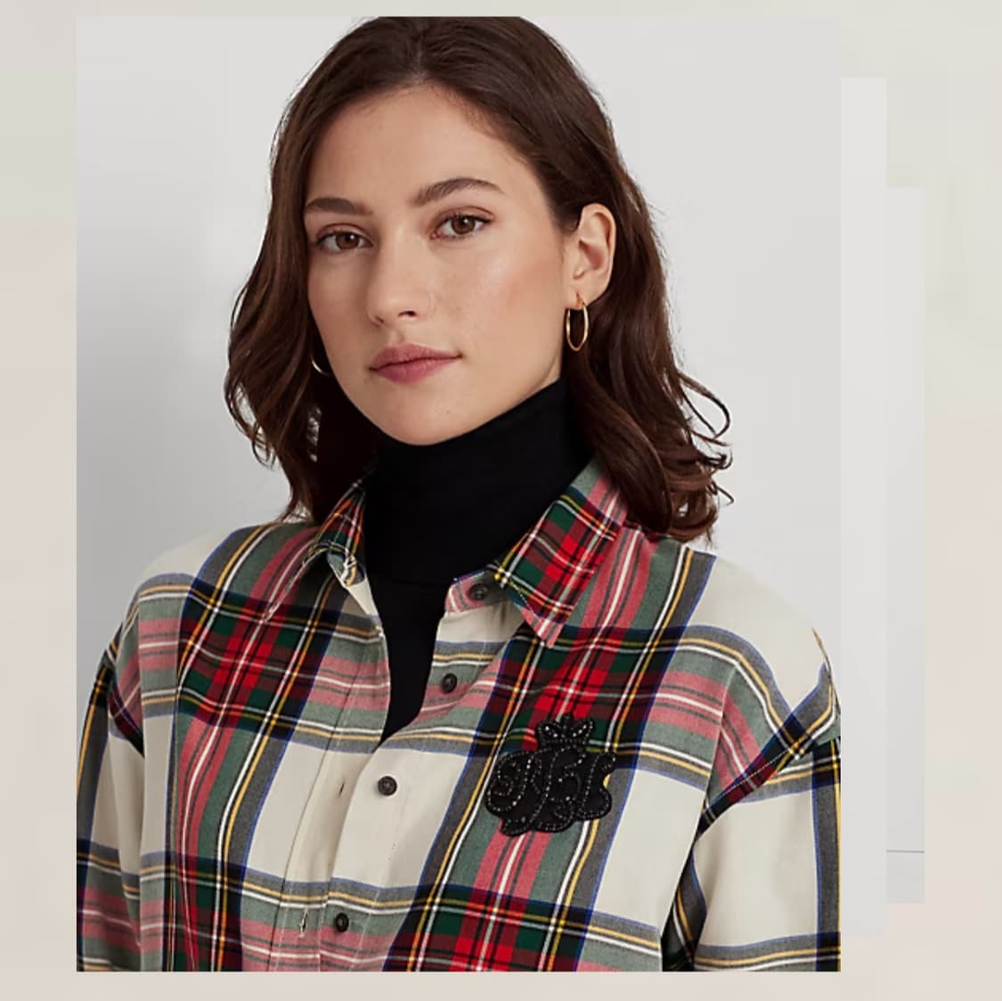 [신형] 100 폴로 로렌 랄프로렌 비즈로고 여자 트윌 셔츠 상품이미지4