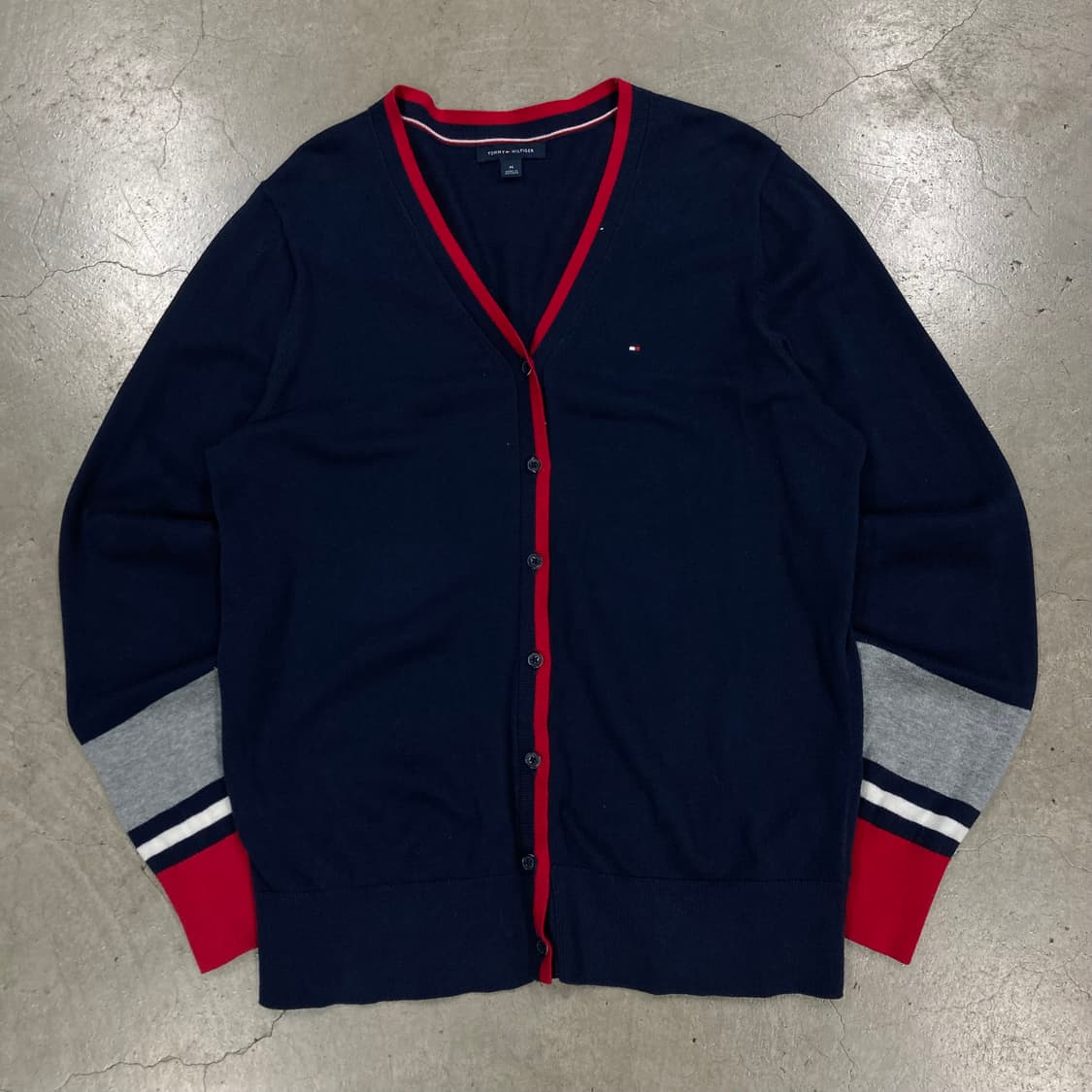타미힐피거 네이비 컬러 스몰 로고 가디건 상품이미지1