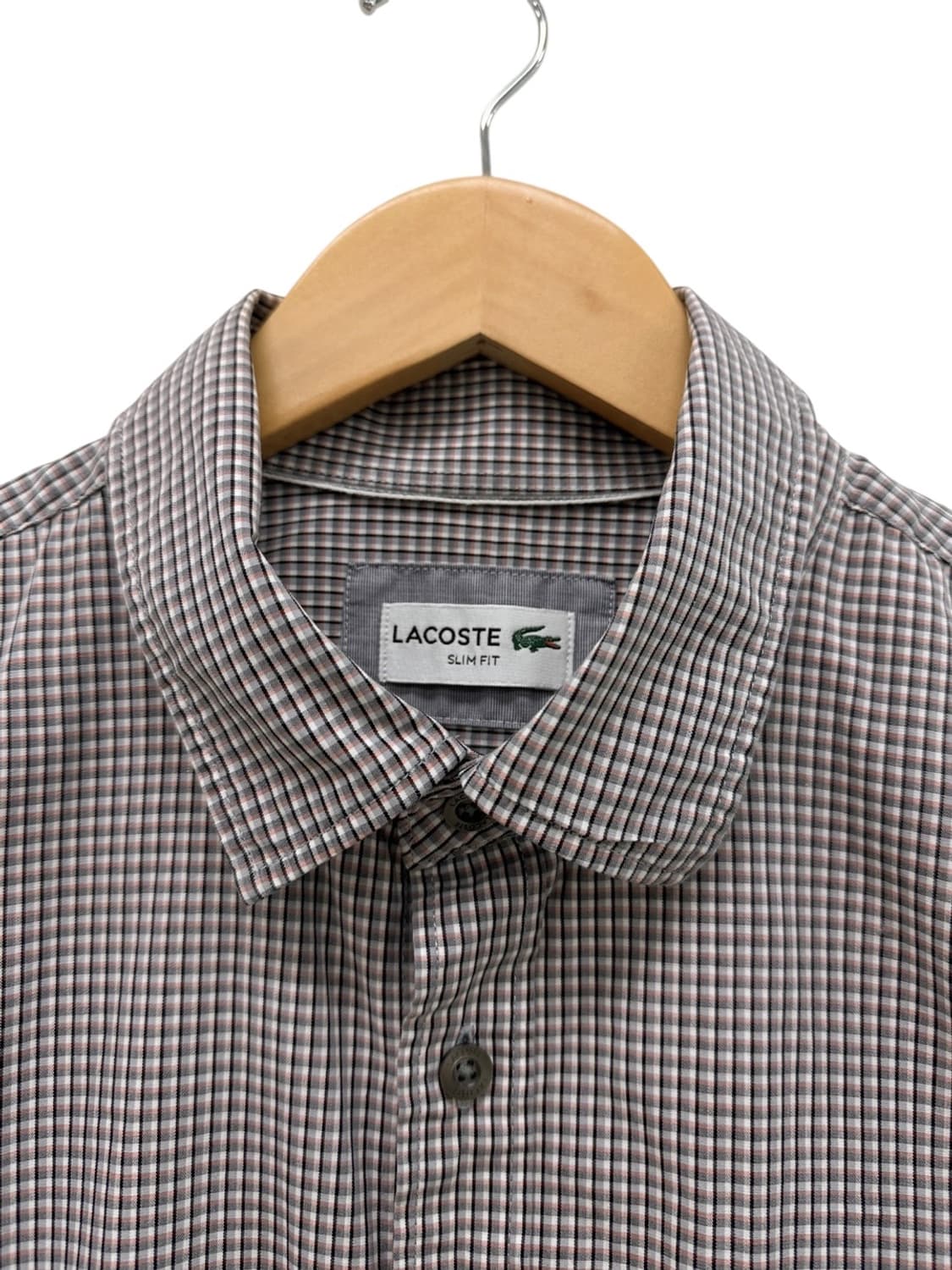 라코스테 슬림핏 체크 셔츠 (L) 상품이미지3