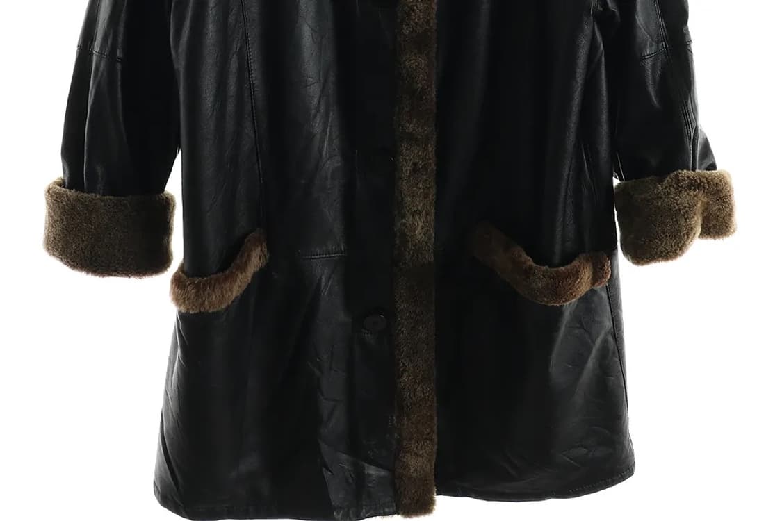 fur trimming leather jacket 상품이미지3