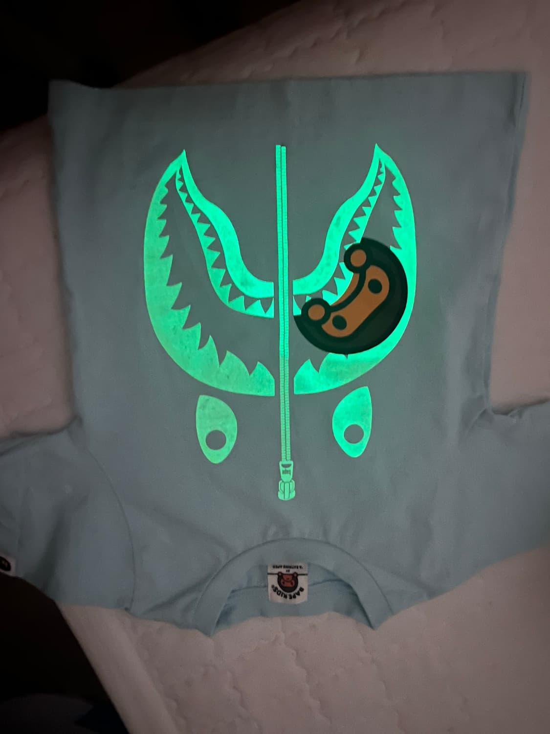 베이프 키즈 야광 민트 크롭 티셔츠 (정품) 상품이미지5