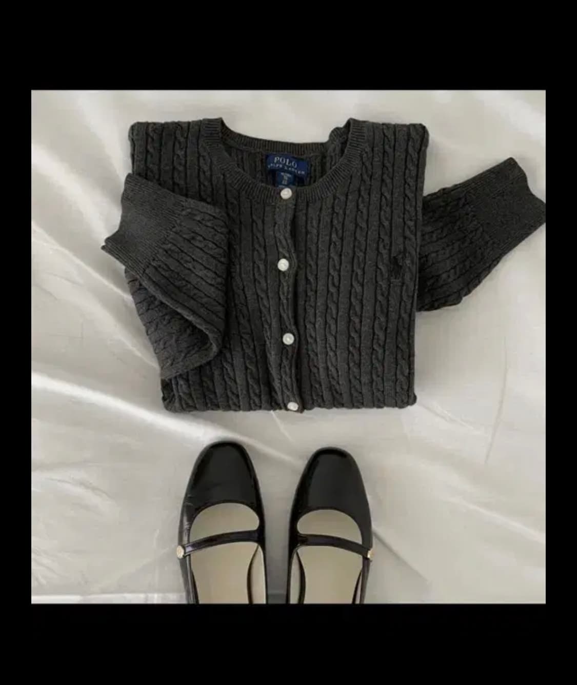 폴로 랄프로렌 꽈배기 가디건 차콜  상품이미지2