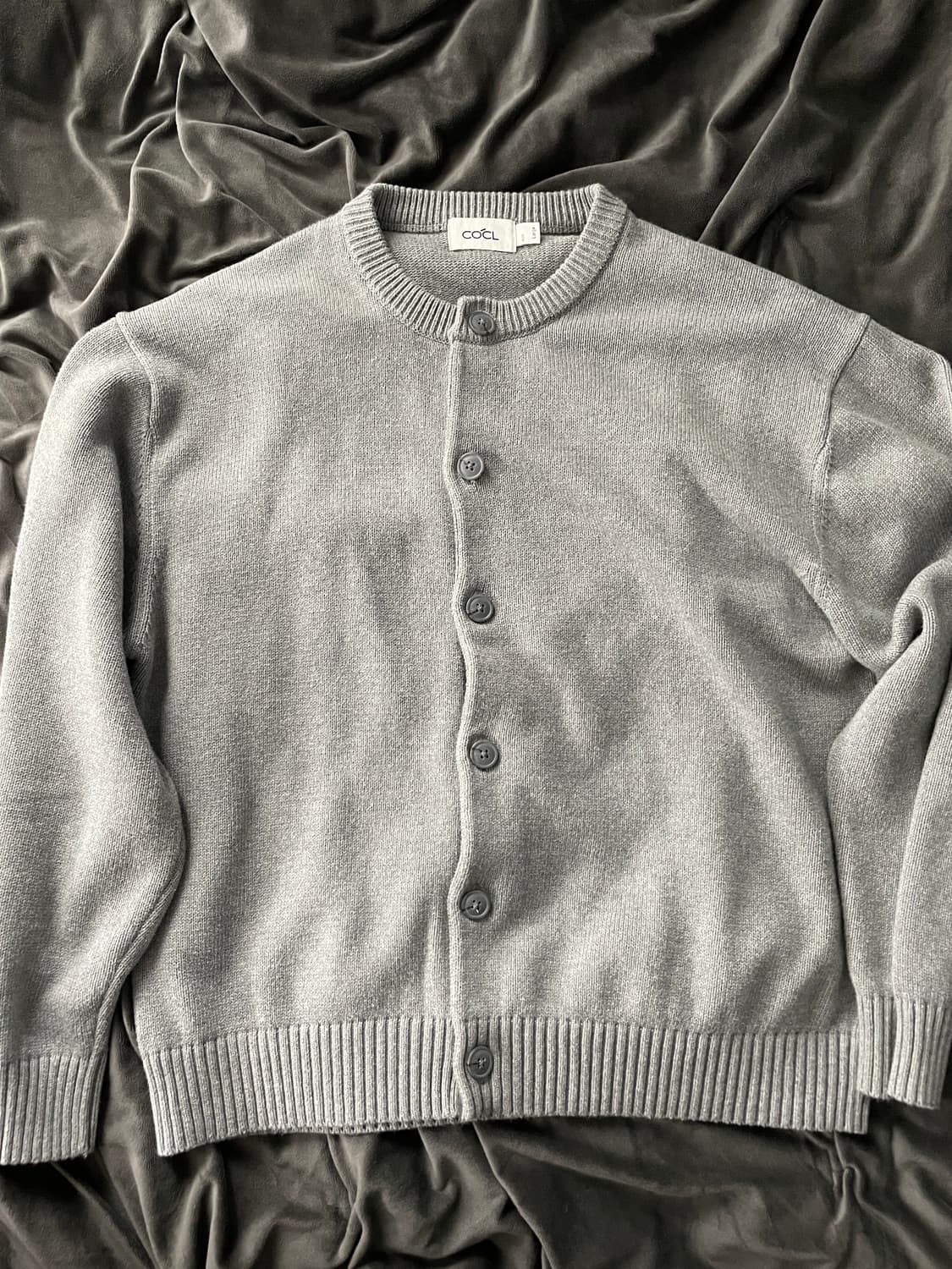 커스텀어클락 소프트 베이직 라운드 가디건 그레이 L 상품이미지1