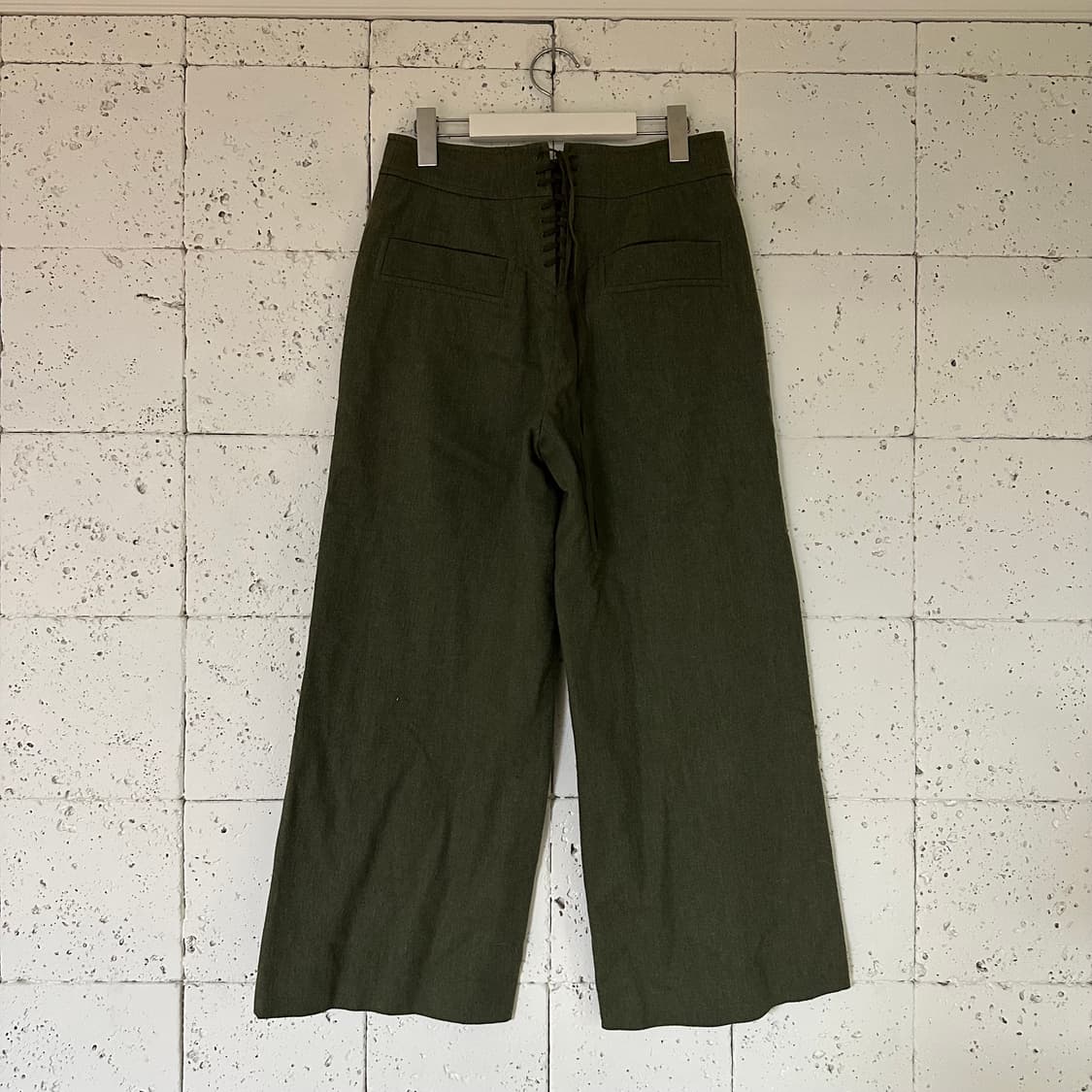 우먼36 럭키슈에뜨 모직 바지 카키 상품이미지3