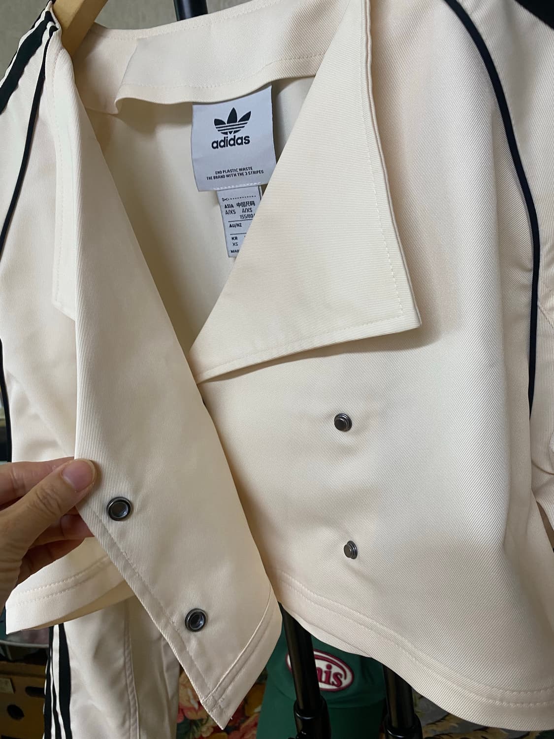 아디다스 3선 크롭 트렌치 XS 상품이미지6