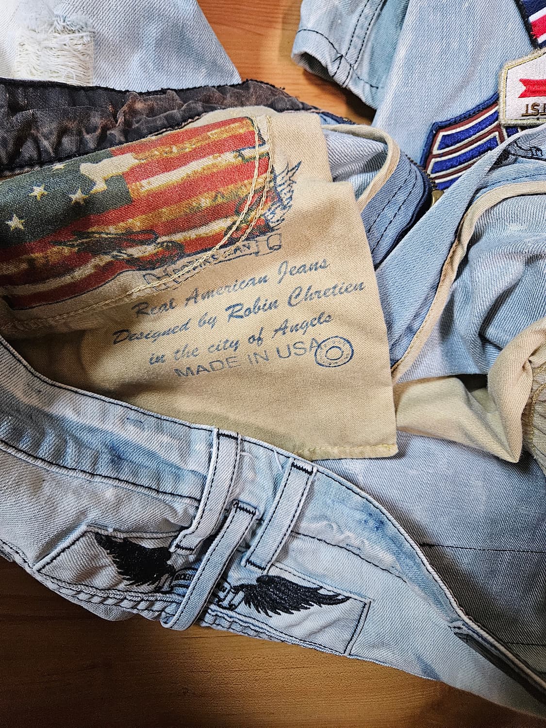 아메리칸 로빈스진 데님 연 청바지 상품이미지7