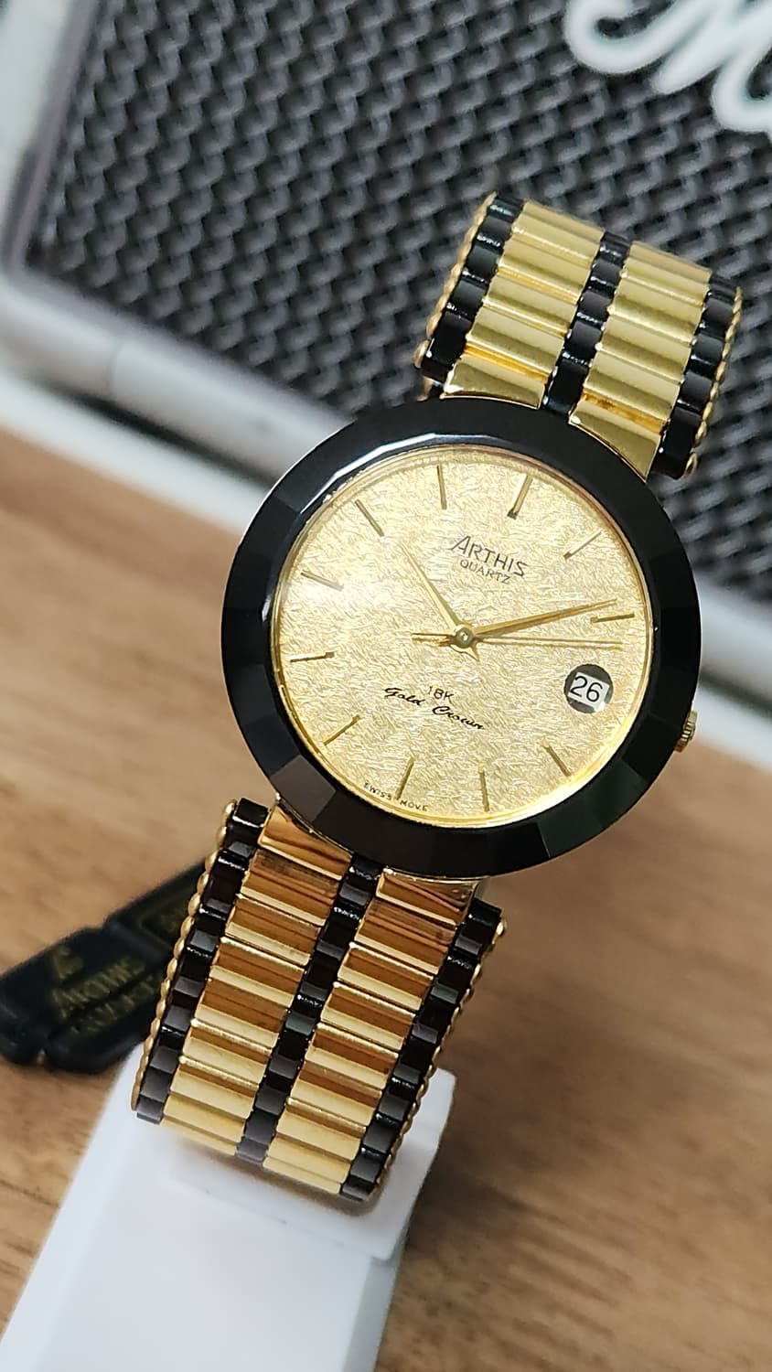 #Arthis  아티스 18K 골드 크라운 스위스무브 명품시계 급처 상품이미지1