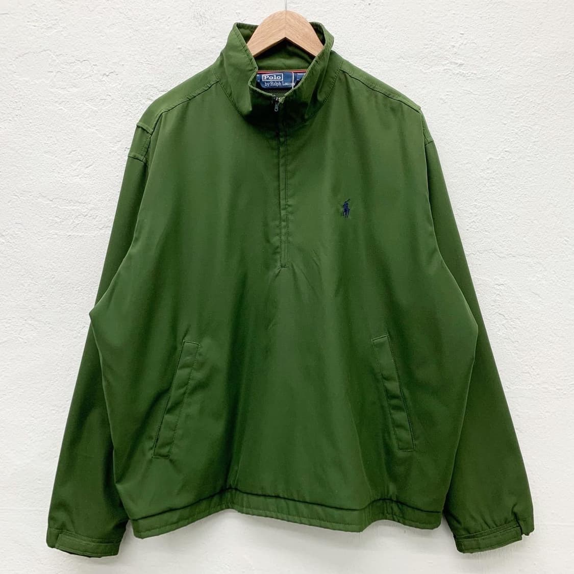 폴로 랄프로렌 딥 그린 폴리쉘 풀오버 하프 집업 아노락 상품이미지2