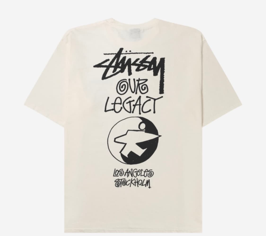 [L] 스투시 아워레가시 서프맨 반팔 피그먼트 내추럴 상품이미지1