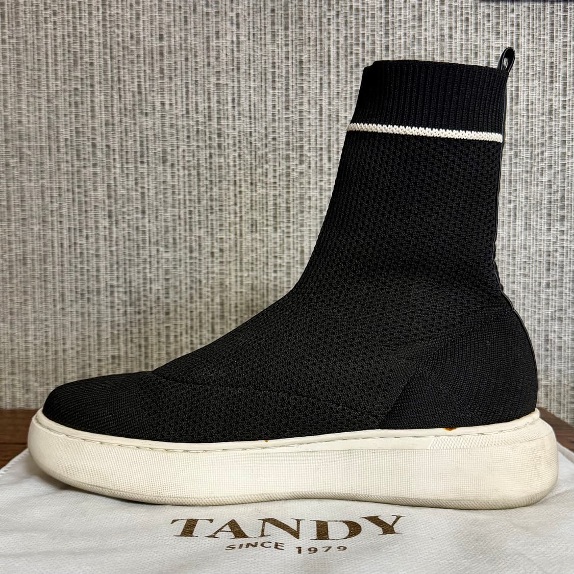 탠디 TANDY 블랙 니트 삭스 부츠 스니커즈 부티 앵클 부츠 235 상품이미지5