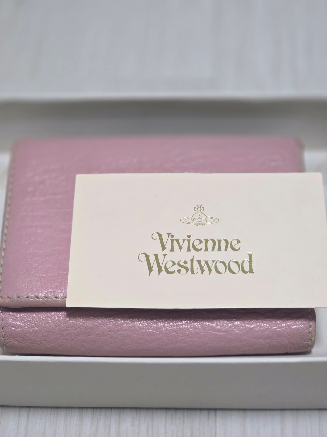 일본 빈티지 비비안 웨스트우드 핑크 가죽 반지갑 상품이미지2