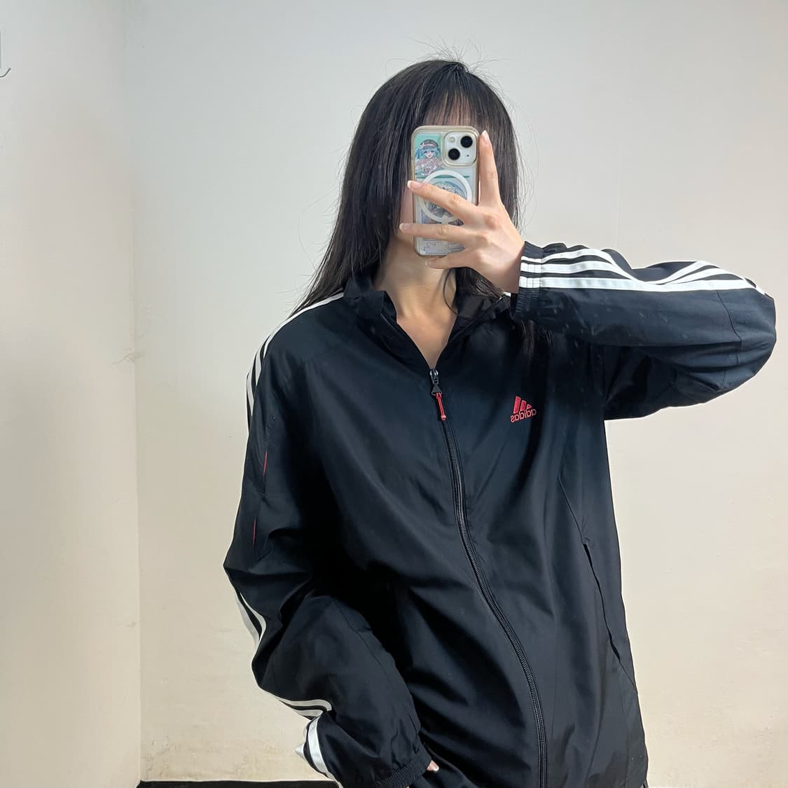 Adidas black windbreaker 상품이미지2