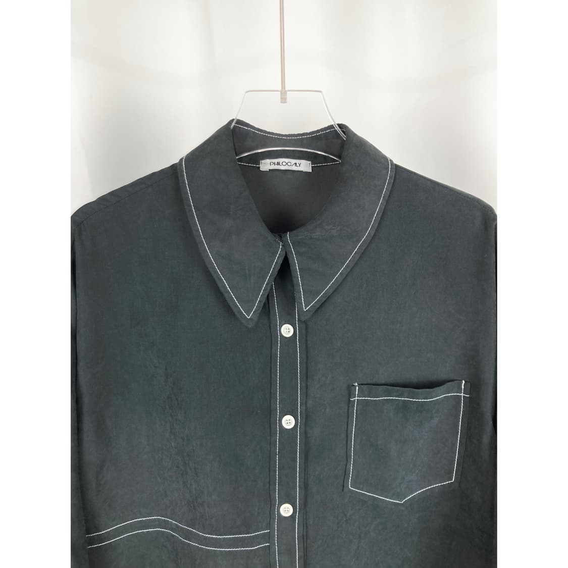 빈티지 스티치 크롭 셔츠 상품이미지2