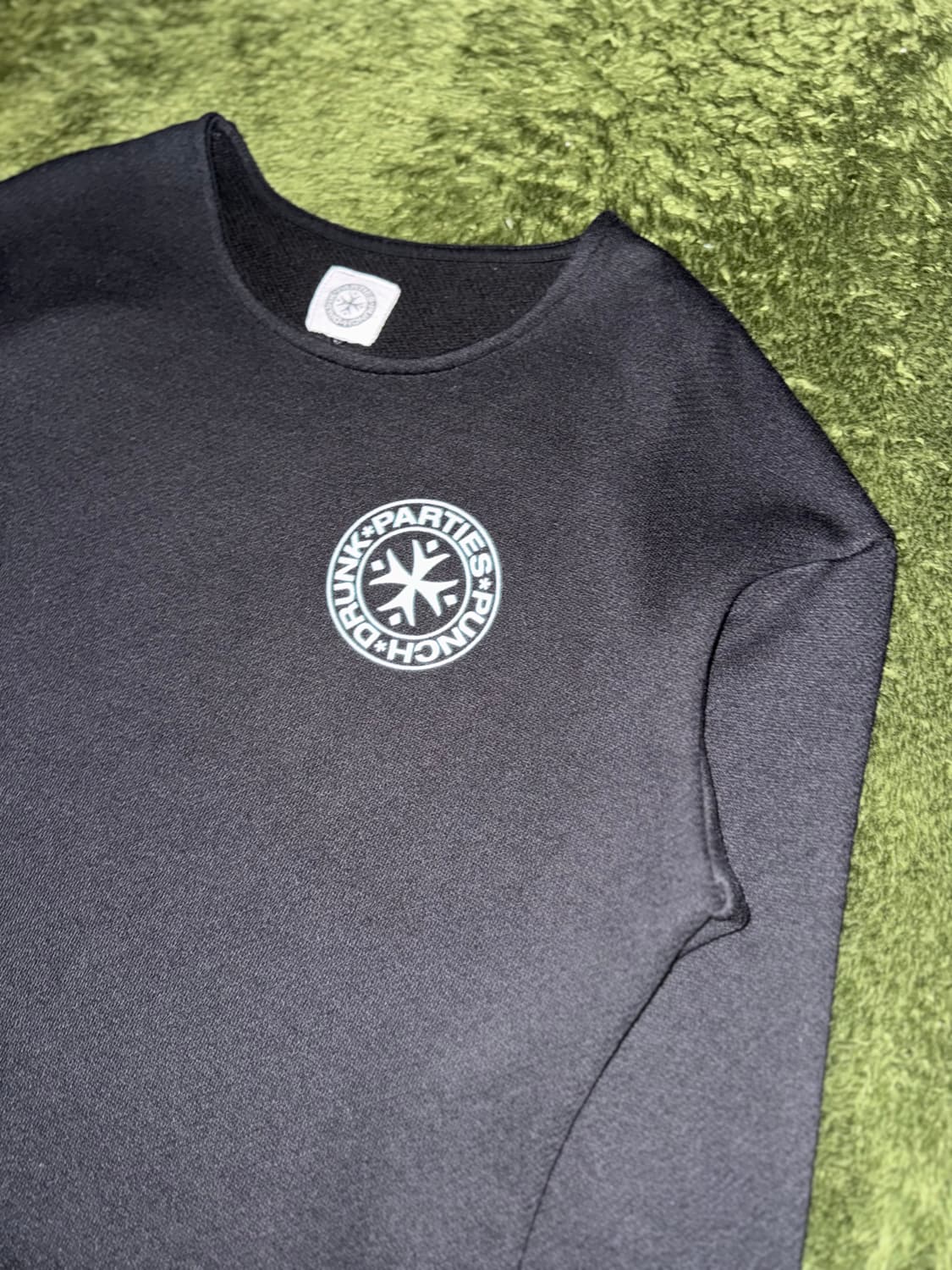 [1] 펀치드렁크파티즈 로고 프린트 테리 롱슬리브 블랙 상품이미지2