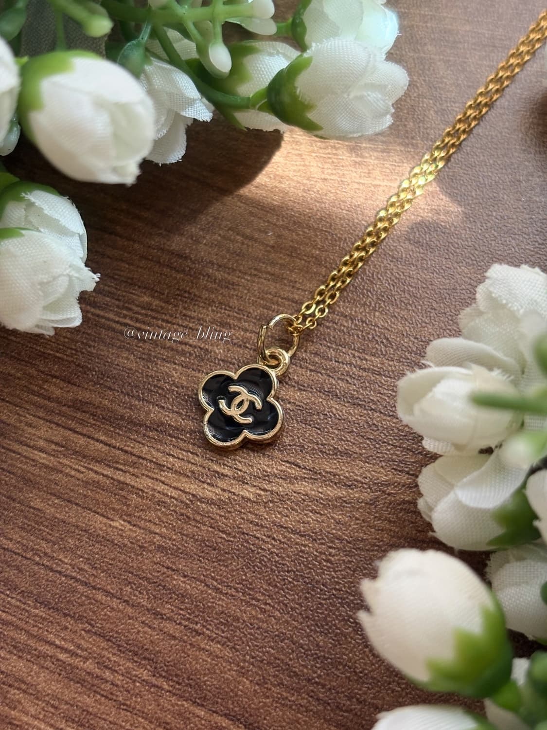 블랙) 샤넬 미니 클로버 골드 목걸이   상품이미지2