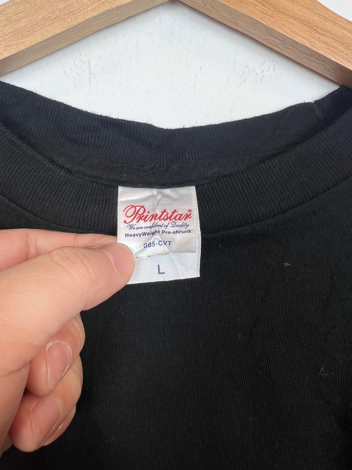 T252 Printstar 검정 용 프린팅 티셔츠 L 상품이미지3