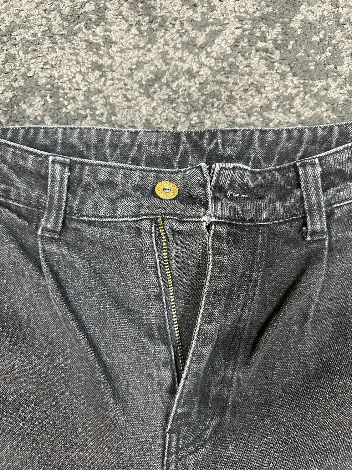 어 피스 오브 케잌 와이드 데님 블랙 L 상품이미지3