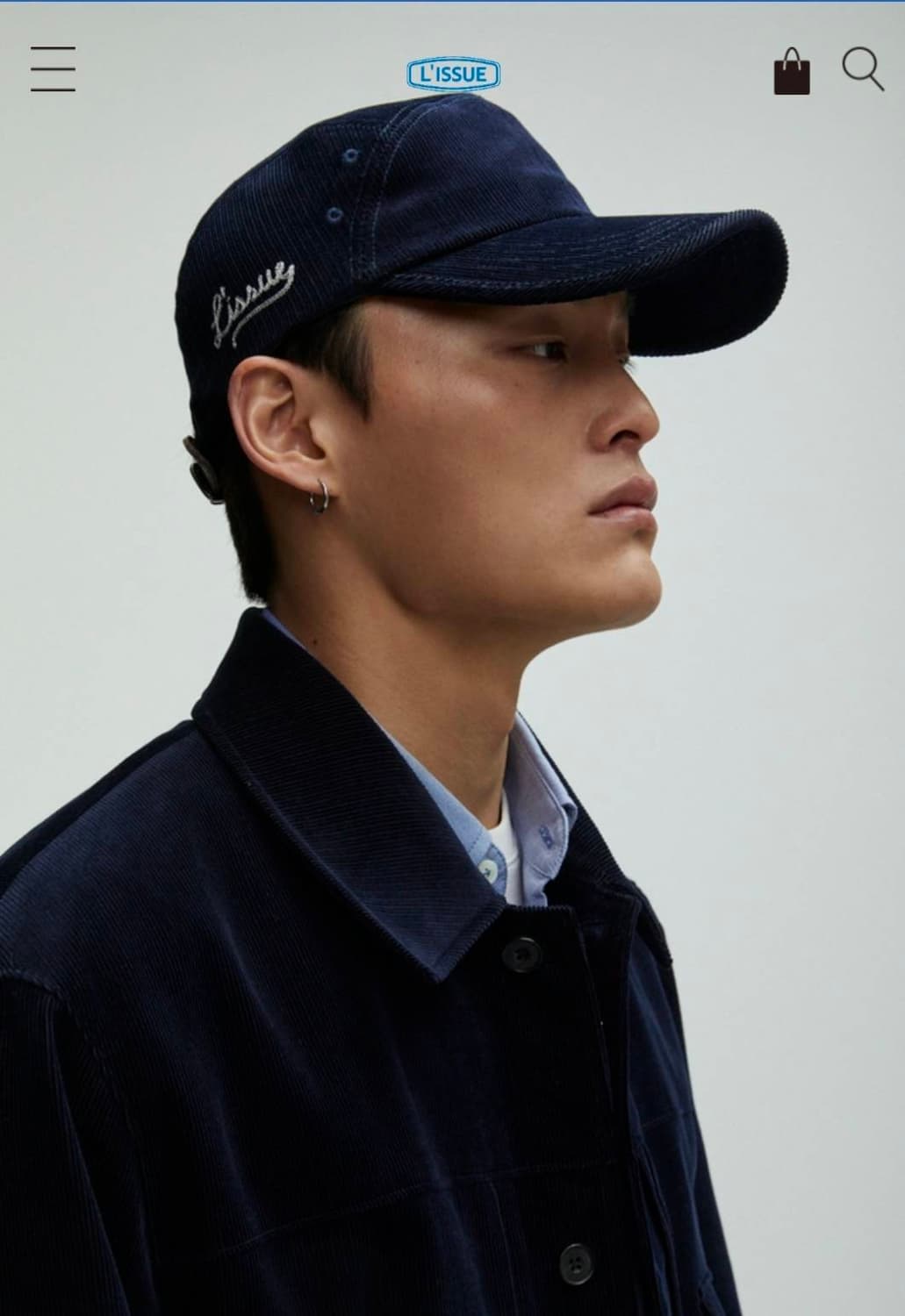 리슈(L'ISSUE) 22ss 네이비 코듀로이 볼캡 상품이미지1