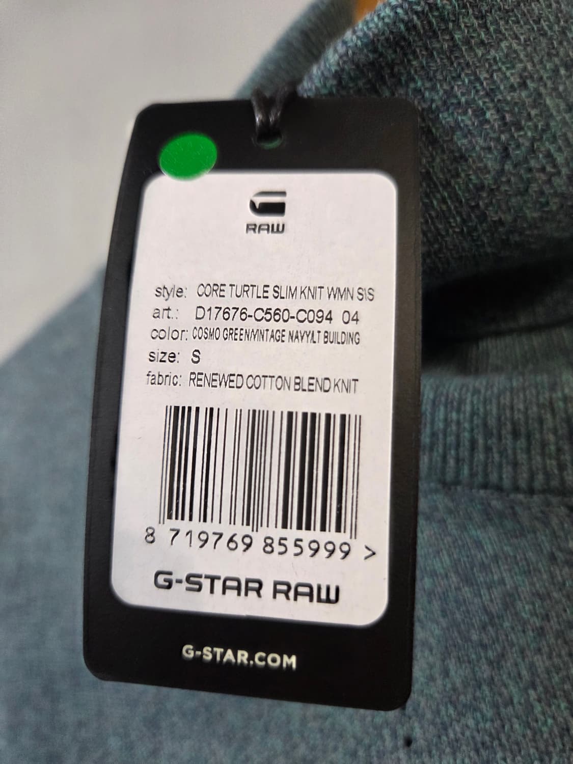 G-STAR RAW 반팔 터틀넥 니트 티셔츠 민트 상품이미지3