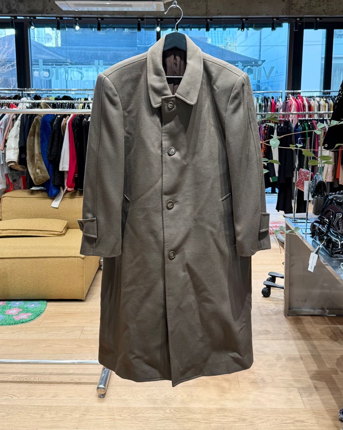 입생로랑 브라운 싱글 울 롱 코트  상품이미지1