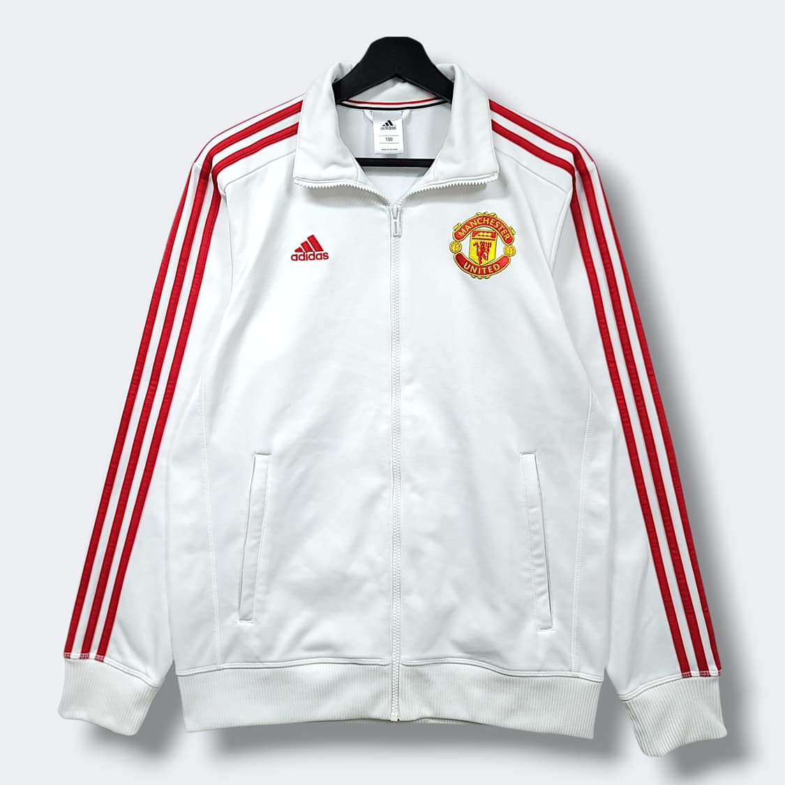 [100] 아디다스 화이트&레드 맨체스터유나이티드 퍼포먼스 트랙탑져지 상품이미지1