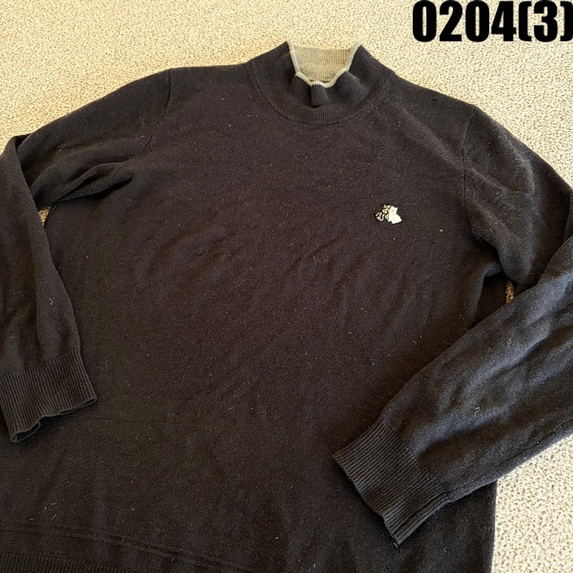 [L] 블랙앤화이트 골프웨어 울혼방 니트 스웨터 0204(3) 상품이미지2