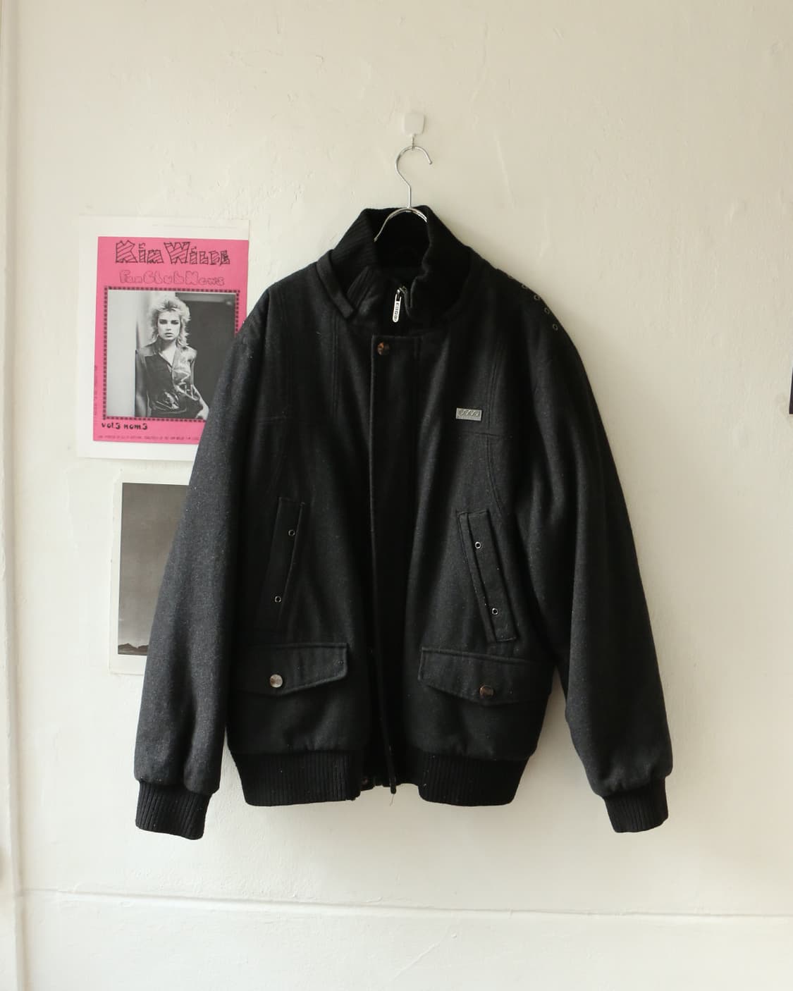 쿠지 울 다크그레이 봄버 자켓  상품이미지1