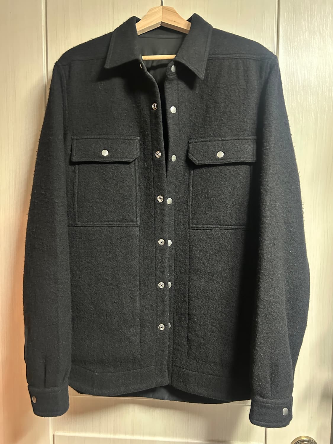 23fw 릭오웬스 펠트 곡선 밑단 오버셔츠 상품이미지4