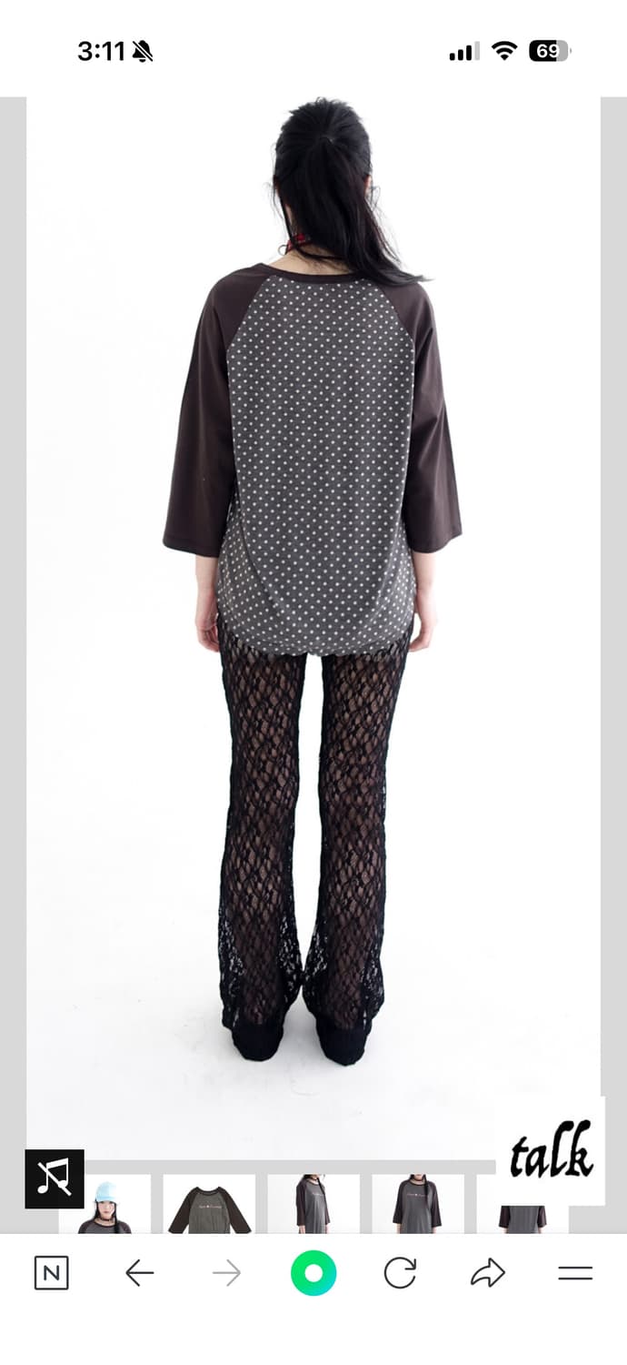 샵페어리 dot raglan sleeve top (charcoal)  상품이미지3