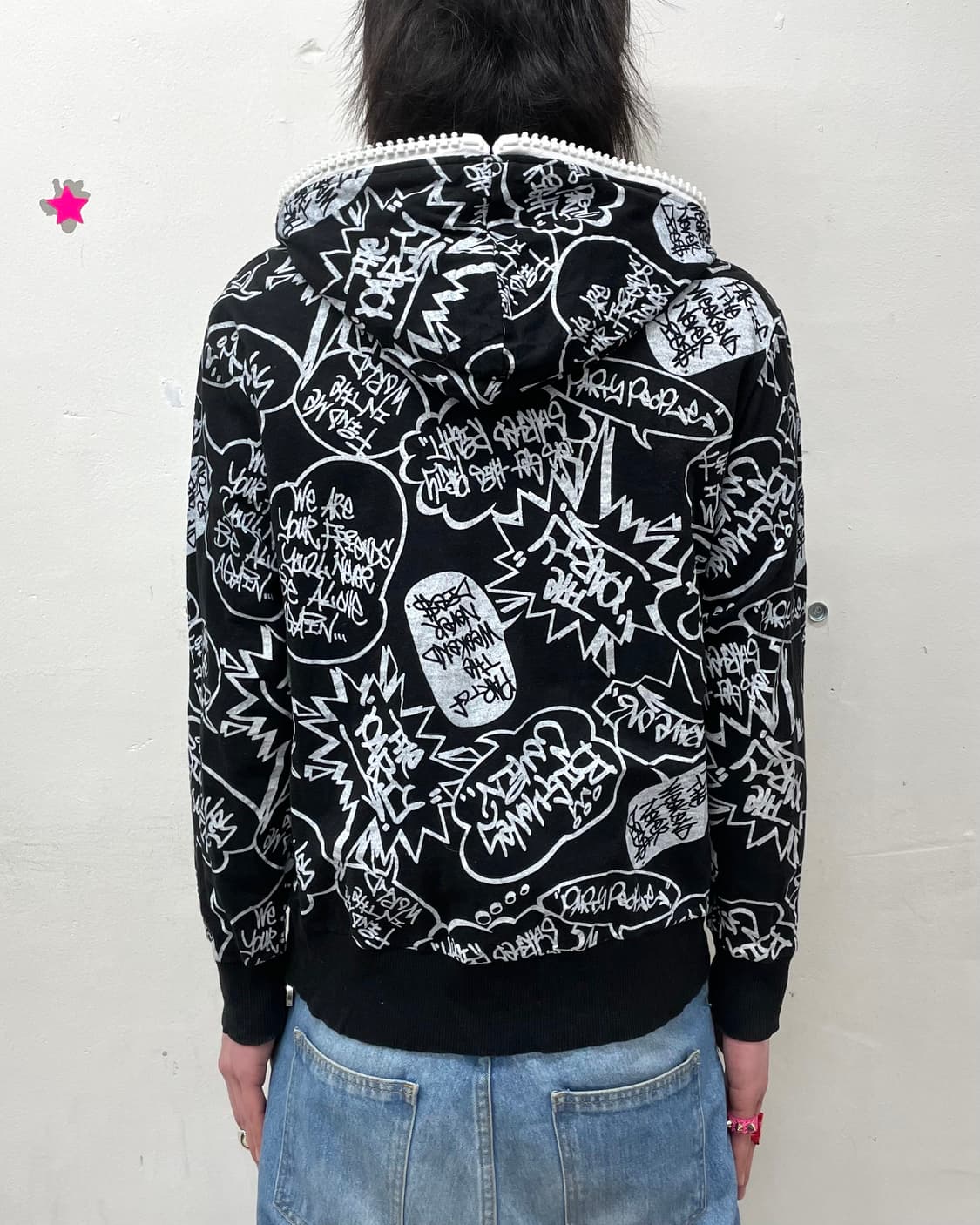 speech bubble big zipper hooded zip-up 상품이미지2