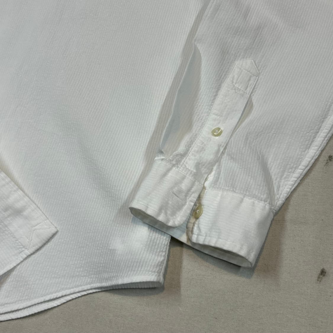 XL) 폴로 랄프로렌 클래식핏 화이트 시어서커 린넨 셔츠 상품이미지5