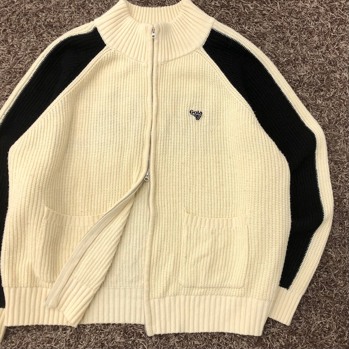 골라 Gola 백로고 니트 집업 자켓 상품이미지4