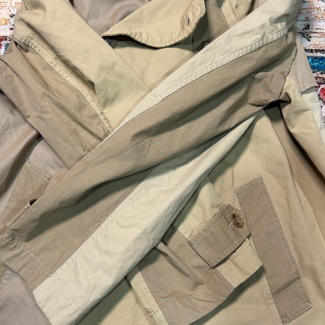 [2XL] 꼼데가르송 옴므 패치워크 트렌치코트 AD2021 상품이미지6