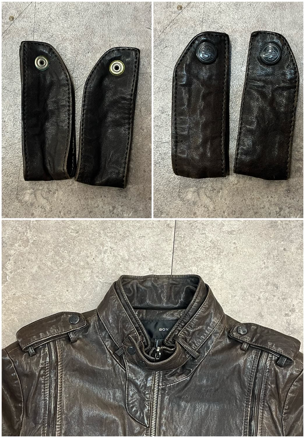 빈티지 분리형 가죽 레더 자켓 브라운  #csz2248 상품이미지9