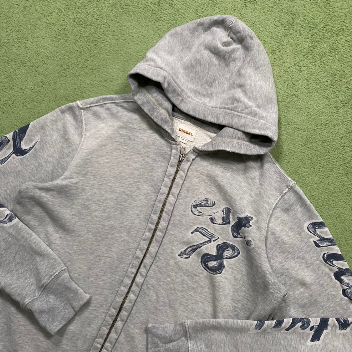 디젤 빅로고 그레이 후드집업 상품이미지2