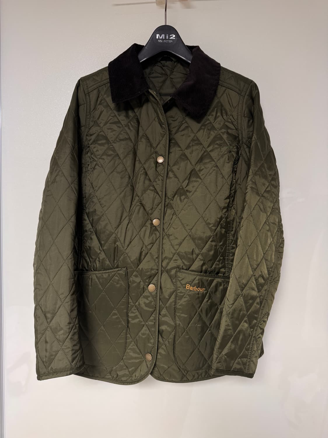 바버 퀼팅 자켓 올리브 UK10 상품이미지1