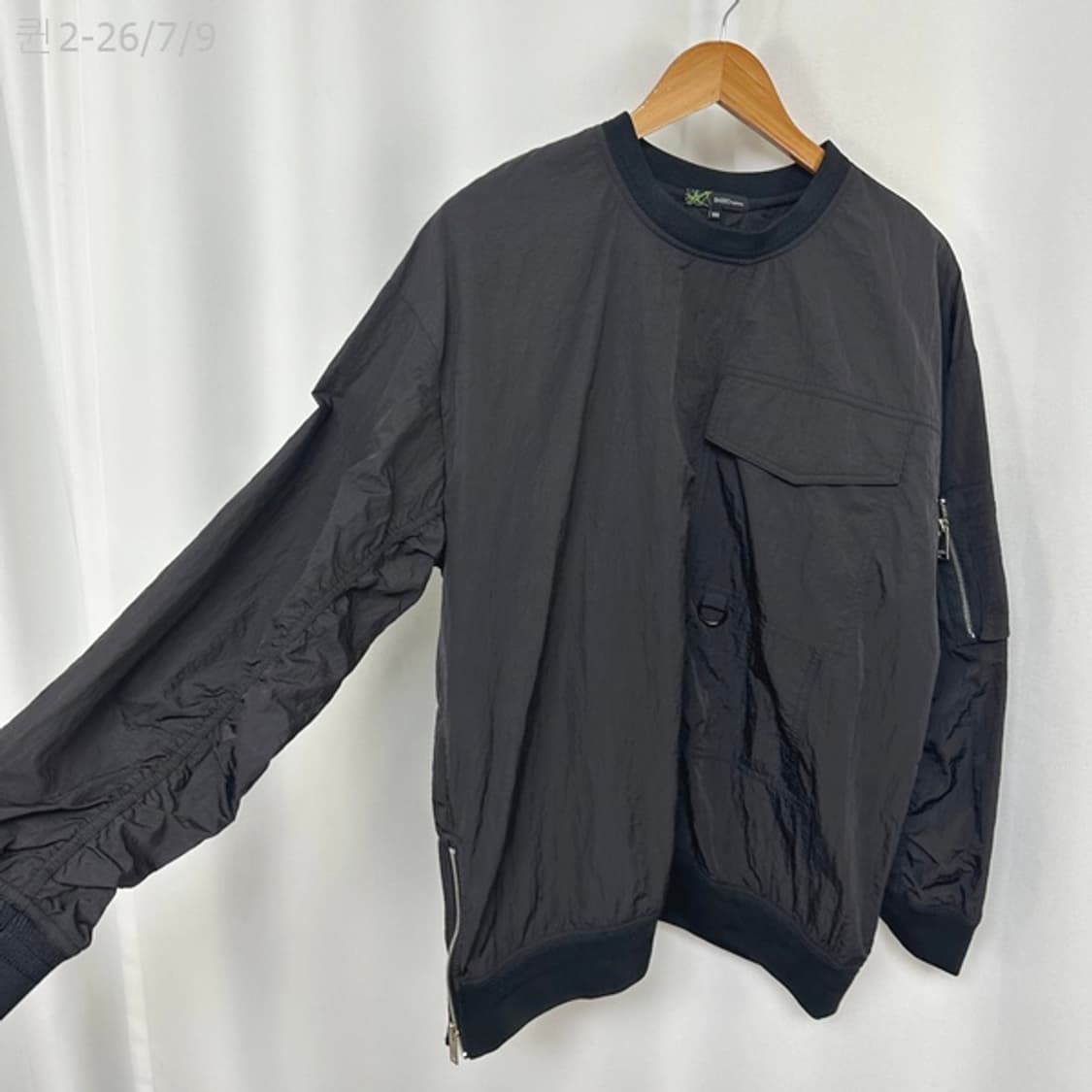 바쏘 남자 나일론 맨투맨 티셔츠 검정 100 상품이미지3