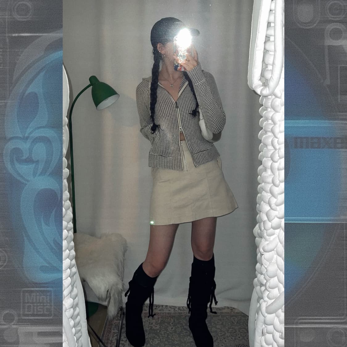 아이보리 코듀로이 미니 스커트 상품이미지4