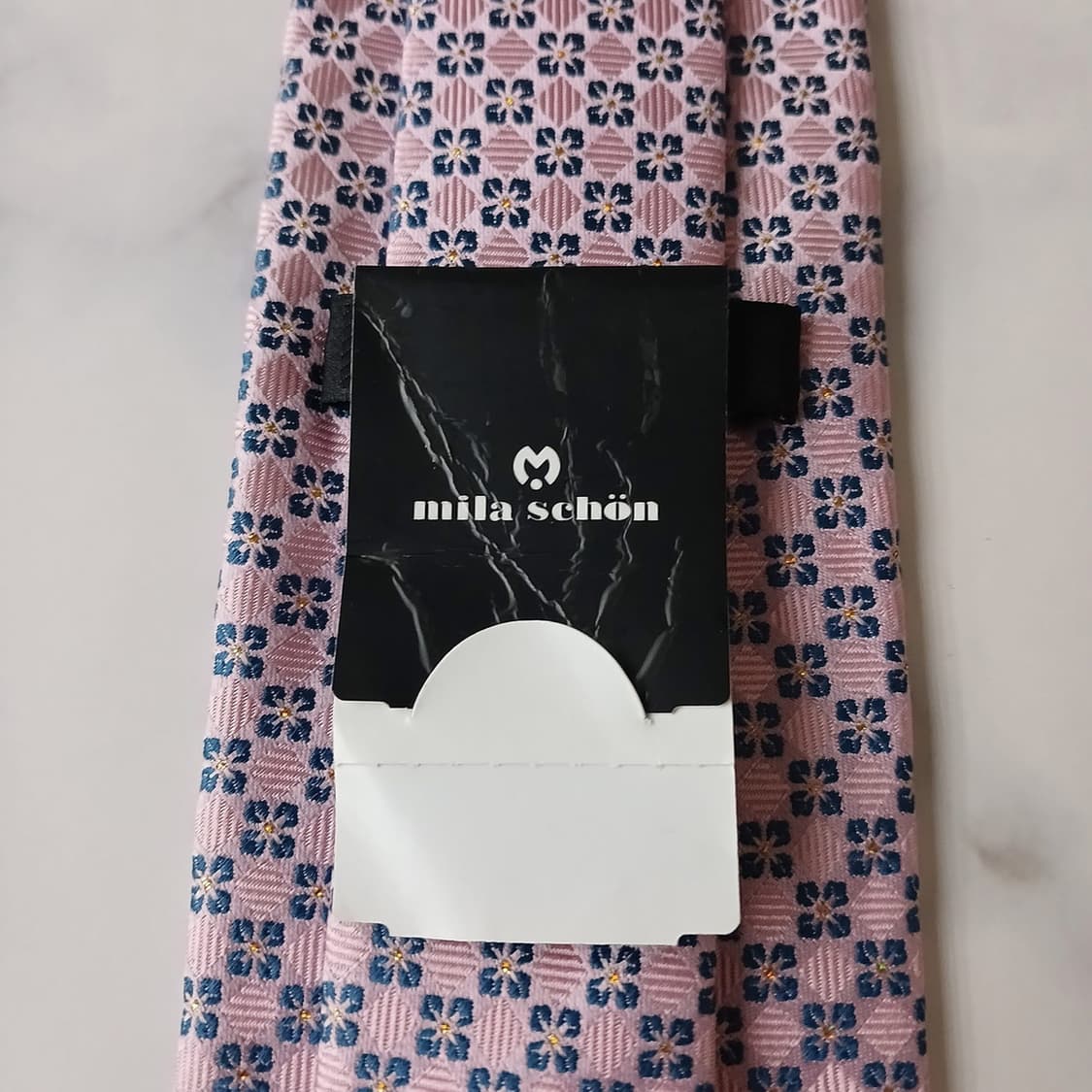 밀라숀 실크 핑크 플라워 패턴 넥타이 8.4cm 새상품 A19313
 상품이미지8