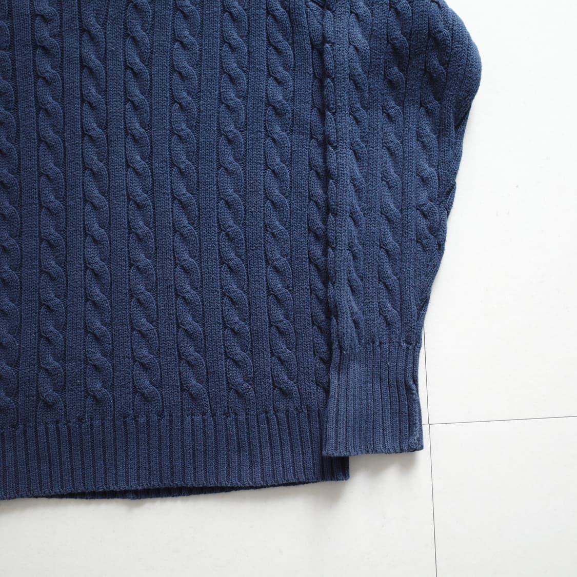 90s 폴로 랄프로렌 빈티지 크리켓 케이블 브이넥 니트 L 상품이미지4
